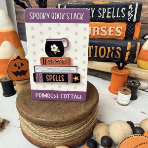 Spooky Book Stack Needle Minder by Primrose Cottage Stitches