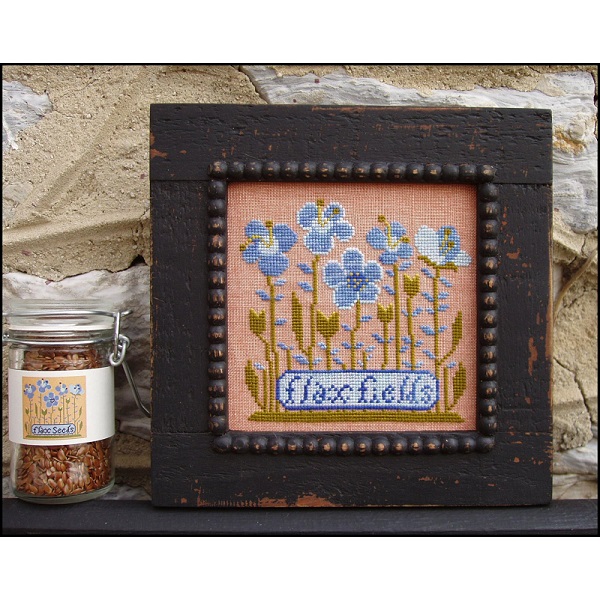 Flax Fields chart by Carriage House Samplings, reprint by Liz Mathews