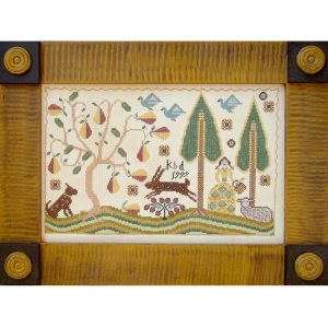 Pear Orchard Farm chart by Carriage House Samplings, reprint by Liz Mathews