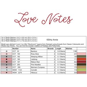 Love Notes chart by Dirty Annie’s