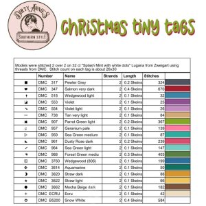 Christmas Tiny Tags chart by Dirty Annie’s