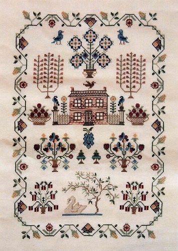 Yellow Rose Reproduction Sampler