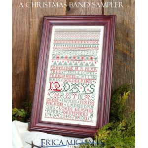 A Christmas Band Sampler chart by Erica Michaels Needlework Designs