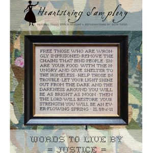 Words To Live By: Justice chart by Heartstring Samplery