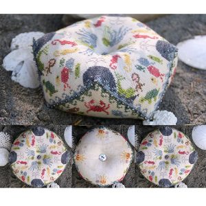 Seahorse Soiree Biscornu by Heartstring Samplery