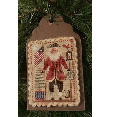2021 Santa Ornament ~ Flag Waving Santa by Homespun Elegance