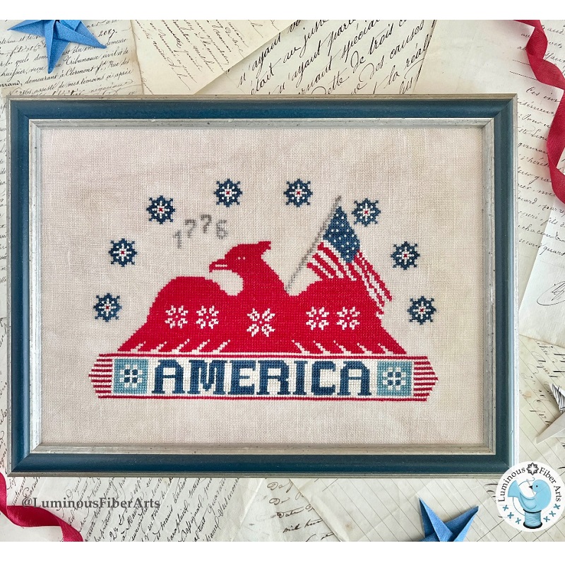 America Eagle Coverlet by Luminous Fiber Arts