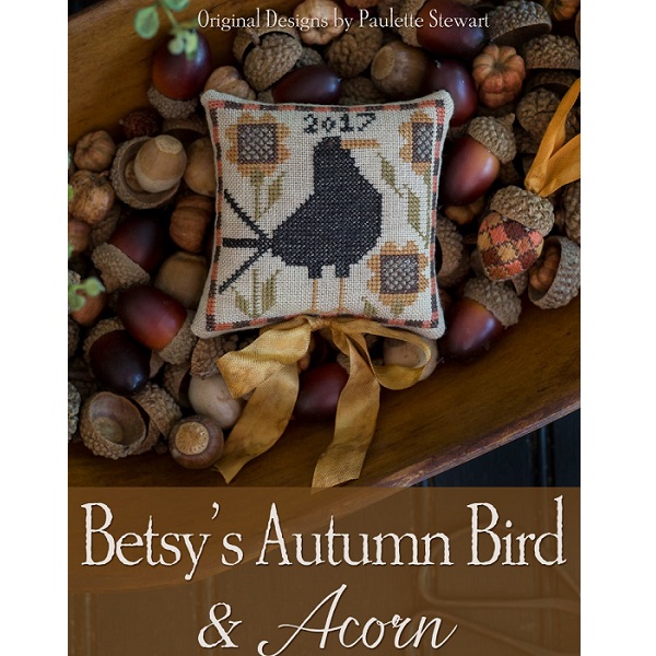 Betsy's Autumn Bird & Acorn by Plum Street Samplers
