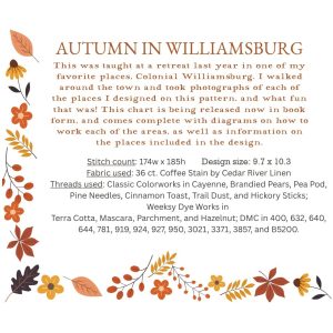 Autumn in Williamsburg chart by Plum Street Samplers