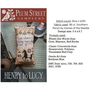Henry to Lucy chart by Plum Street Samplers