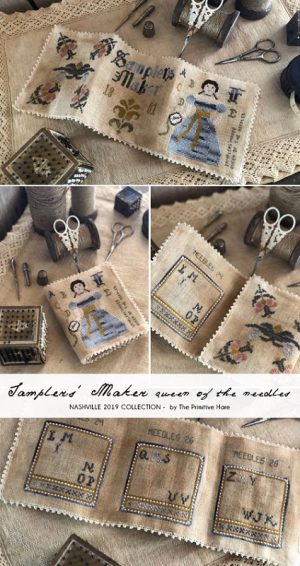 Queen of the Needles: Samplers Maker chart by Primitive Hare