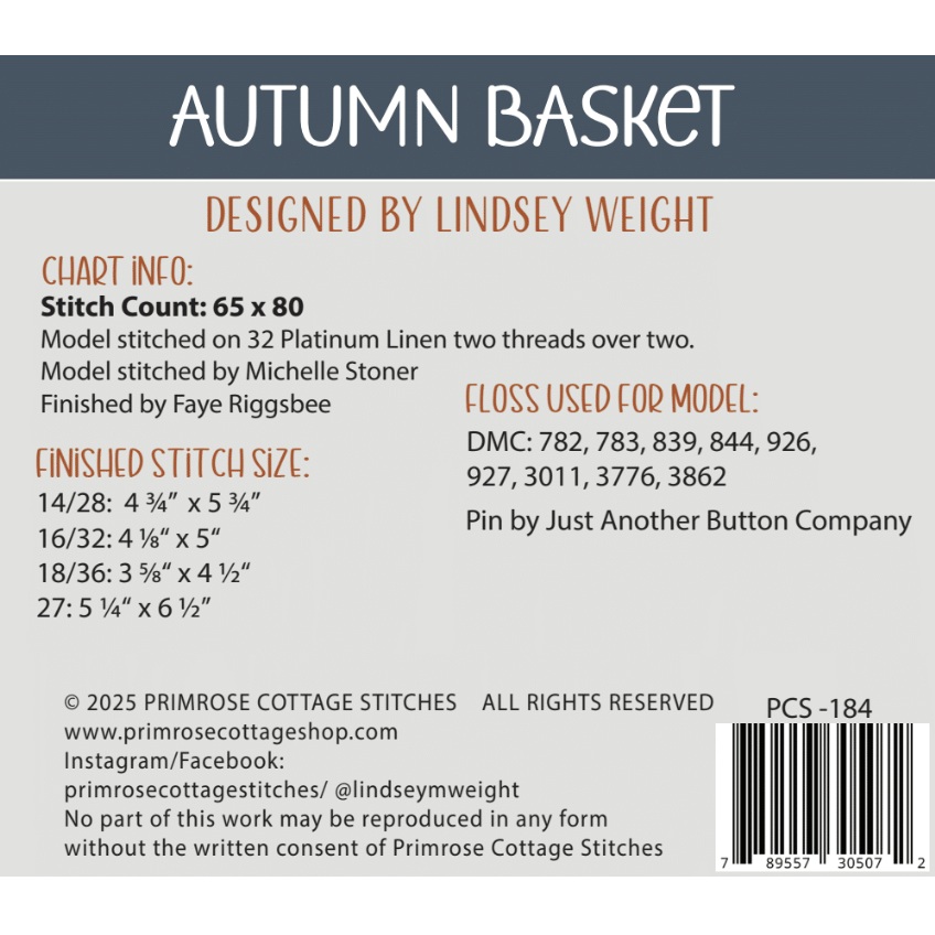Autumn Basket chart by Primrose Cottage - Image 2