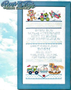 Boys & Toys Birth Sampler