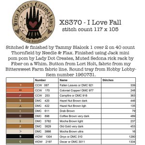 I Love Fall chart by Teresa Kogut