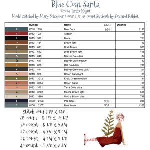 Blue Coat Santa chart by Teresa Kogut