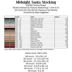 Midnight Santa Stocking chart by Teresa Kogut – Nashville26