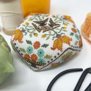 Fall Prim Biscornu chart by Tiny Modernist