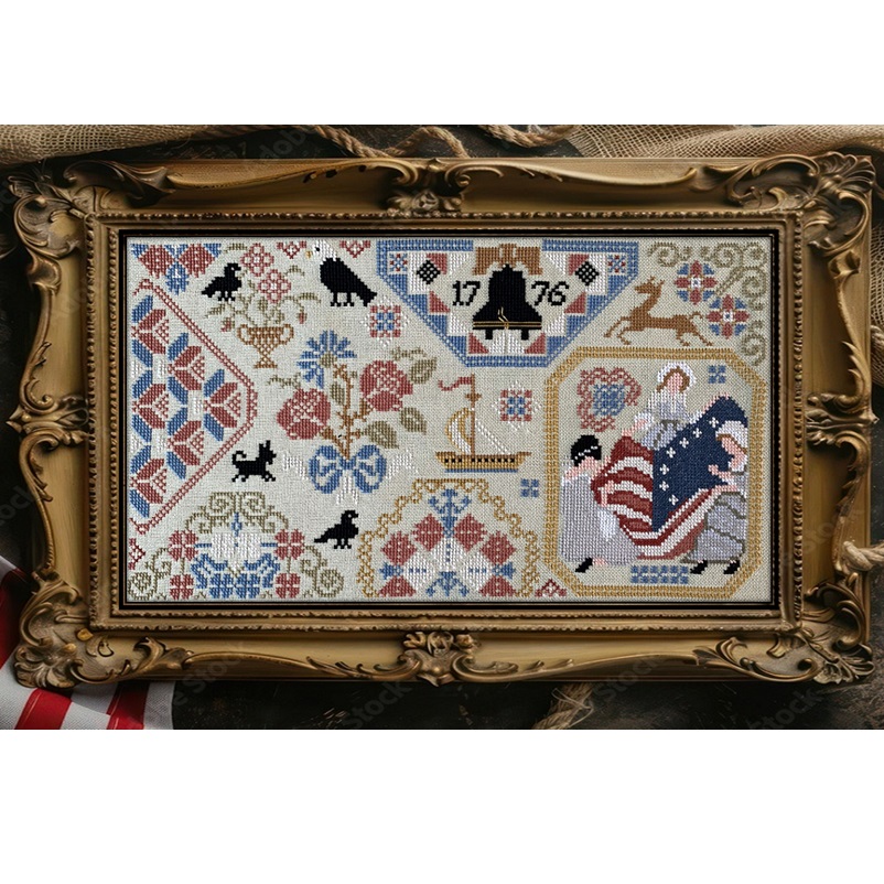 Betsy Ross Quaker and Pincushion by Twin Peak Primitives