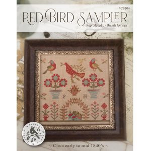 Red Bird Sampler, an antique reproduction by With Thy Needle & Thread