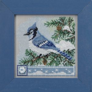 Buttons & Beads ~ Winter Series ~ Blue Jay kit by Mill Hill