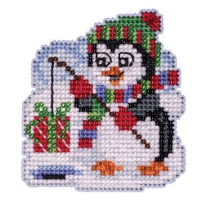 Seasonal Ornament ~ Winter Holiday ~ Fishing Penguin
