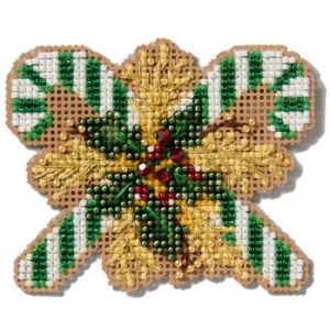 Seasonal Ornament ~ Winter Holiday ~ Green Candy Canes by Mill Hill