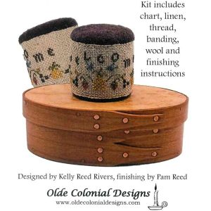 Sampler Pin Drum ~ A Bountiful Welcome kit by Olde Colonial Designs