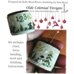 Sampler Pin Drum ~ Waiting for Santa kit by Olde Colonial Designs