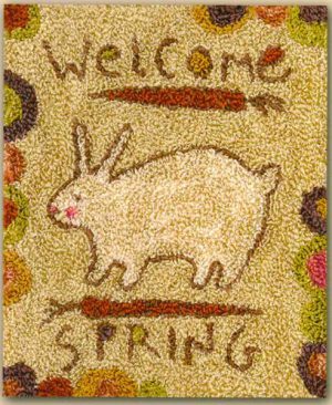 Welcome Spring Bunny PUNCHNEEDLE by Teresa Kogut