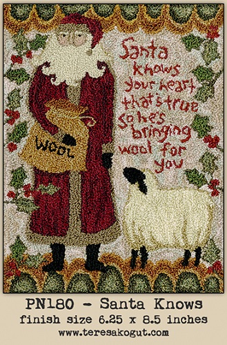 Santa Knows PUNCHNEEDLE by Teresa Kogut