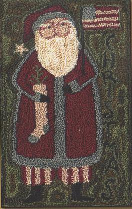 Santa's Flag PUNCHNEEDLE by Teresa Kogut