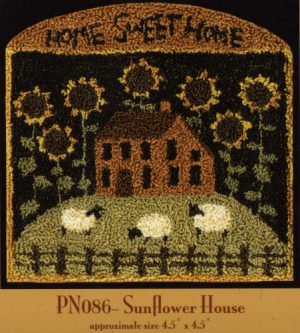 Sunflower House PUNCHNEEDLE by Teresa Kogut