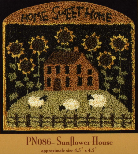 Sunflower House PUNCHNEEDLE by Teresa Kogut
